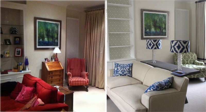 before and after living room interior design edinburgh